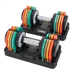 Decathlon Set TREXO verstelbare dumbbells 2 x 10 kg aanbieding
