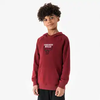 Decathlon Basketbalhoodie voor kinderen 900 NBA Chicago Bulls rood aanbieding