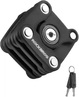 Decathlon ROCKBROS Opvouwbaar Fietsslot Staal met 2 Sleutels en Montagehouder aanbieding