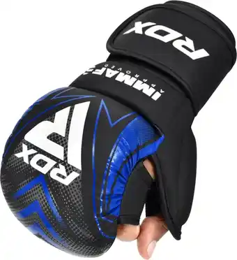 Decathlon IMMAF Shooter Grappling Gloves MMA Blauw - Maat: M aanbieding