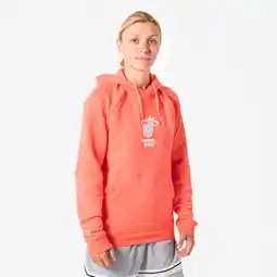 Decathlon Basketbalhoodie Miami 900 NBA heren /dames koraalroze aanbieding