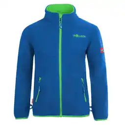 Decathlon Kids Fleece Jacket Oppdal XT Ademend Isolerend Medium blauw/Lichtgroen aanbieding