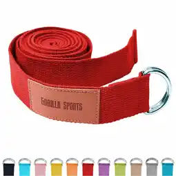 Decathlon Yoga riem - 260 x 3,8 cm - Katoen - Gesp - Rood aanbieding