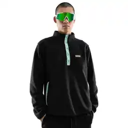 Decathlon Heren Wintersport dikke fleece half-snap trui Stowe Zwart aanbieding