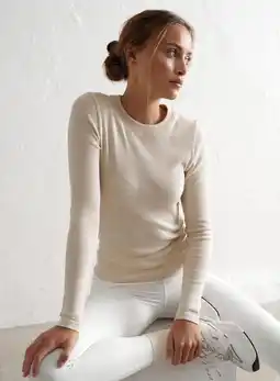 Decathlon Dames Shirt met Lange Mouwen Wollen Geribbelde Temperatuurregulerend Crème aanbieding