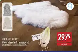ALDI Home creation vloerkleed uit lamsvacht aanbieding