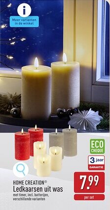 ALDI Home creation ledkaarsen uit was aanbieding