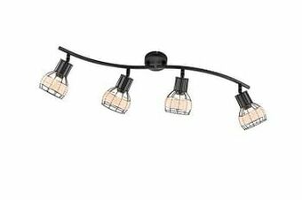 Zelfbouwmarkt Opbouwspot Zwart/rotan 4xe14 Excl Lamp aanbieding