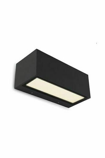 Buitenverl Led Wandlamp Down Medium Zwart Mat 3000k 1230lm