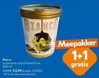 OKay Bianco ijs pistache-choco Dubai Style 500 ml aanbieding
