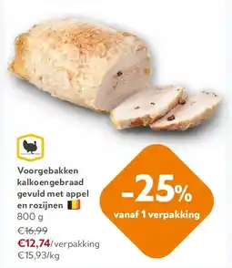 OKay Voorgebakken kalkoengebraad gevuld met appel en rozijnen aanbieding