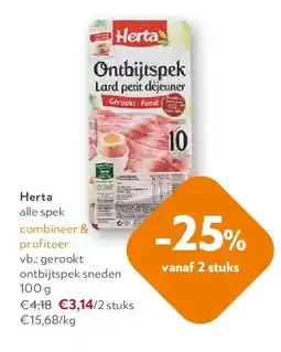 OKay Herta gerookt ontbijtspek sneden 100 g aanbieding