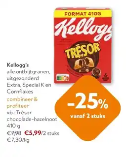OKay Kellogg’s Trésor chocolade-hazelnoot 410 g aanbieding