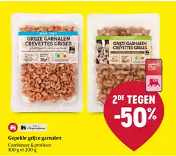 Delhaize Gepelde grijze garnalen aanbieding