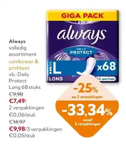 OKay Always Daily Protect Long 68 stuks aanbieding