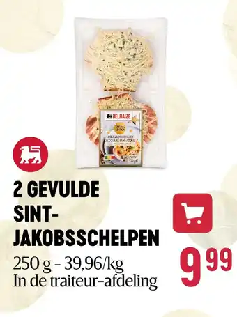 Delhaize 2 GEVULDE SINTJAKOBSSCHELPEN aanbieding