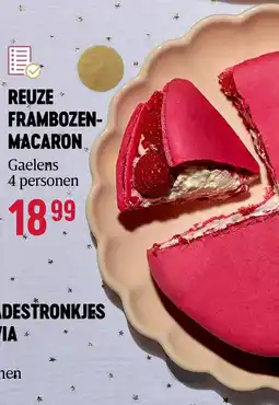Delhaize REUZE FRAMBOZENMACARON aanbieding
