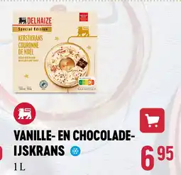 Delhaize VANILLE- EN CHOCOLADEIJSKRANS aanbieding