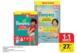 Carrefour Luiers en pants Big Pack en Maxi Pack Pampers aanbieding