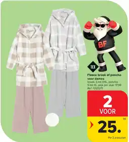 Carrefour Fleece broek of poncho aanbieding