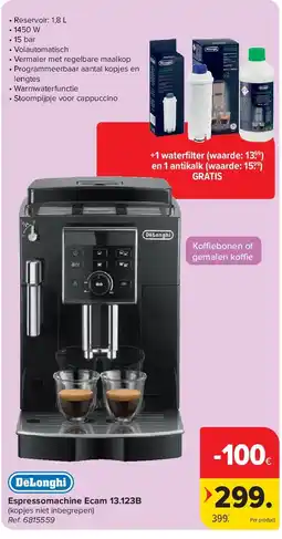 Carrefour Espressomachine Ecam 13.123B aanbieding