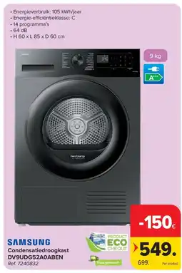 Carrefour Condensatiedroogkast DV9UDG52A0ABEN aanbieding