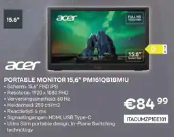 CompuDeals Acer Portable Monitor PM161QB1BMIU aanbieding