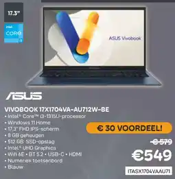 CompuDeals Asus Vivobook 17X1704VA-AU712W-BE aanbieding