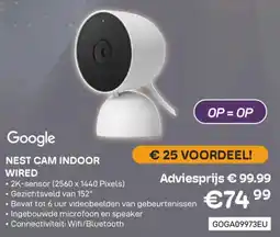 CompuDeals Google Nest Cam Indoor Wired aanbieding