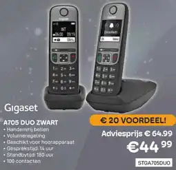 CompuDeals Gigaset A705 Duo Zwart aanbieding