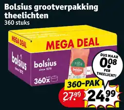 Kruidvat Bolsius grootverpakking theelichten aanbieding