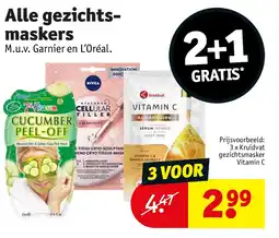 Kruidvat 3 x Kruidvat gezichtsmasker Vitamin C aanbieding