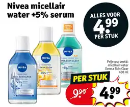 Kruidvat Nivea micellair water +5% serum aanbieding