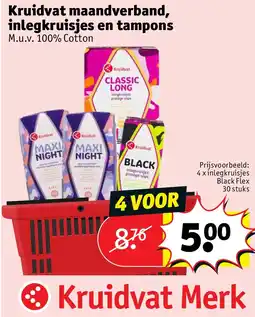 Kruidvat Kruidvat maandverband, inlegkruisjes en tampons aanbieding