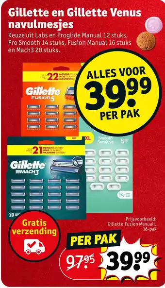 Kruidvat Gillette en Gillette Venus navulmesjes aanbieding