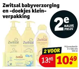 Kruidvat Zwitsal babyverzorging en -doekjes kleinverpakking aanbieding