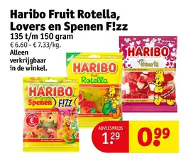 Kruidvat Haribo Fruit Rotella, Lovers en Spenen F!zz aanbieding