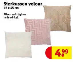 Kruidvat Sierkussen velour aanbieding