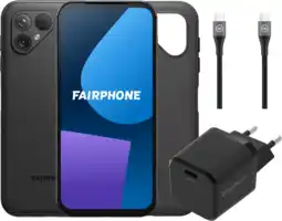 Coolblue Fairphone 5 256GB Zwart 5G + Accessoirepakket aanbieding
