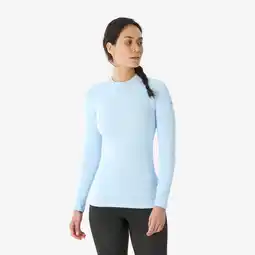 Decathlon Thermoshirt voor skiën dames BL 180 naadloos lichtblauw aanbieding