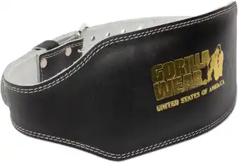 Decathlon 6 Inch Padded Leather Lifting Belt - Zwart/Goud aanbieding
