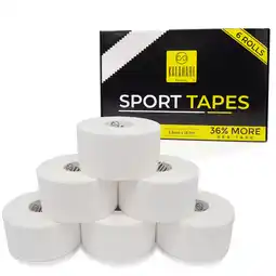 Decathlon 6 Stuk Sporttape extra Lang – 3,8 cm x 13,7 m, voor bandages en verbanden, Wit aanbieding