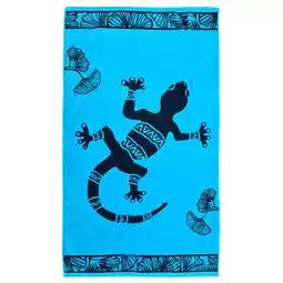 Decathlon Strandlaken Badstof Velours Jacquard Blauw 90x170 400g/m² - Bradford aanbieding