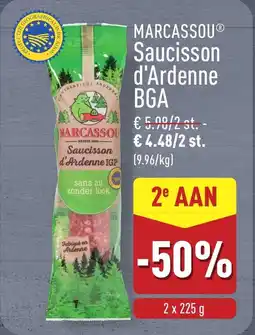 ALDI Marcassou Saucisson d'Ardenne BGA aanbieding