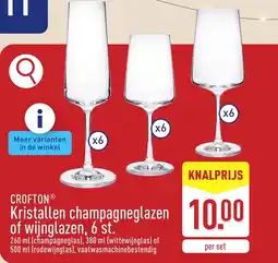 ALDI Crofton Kristallen champagneglazen of wijnglazen aanbieding