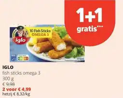 Spar Iglo Fish Sticks Omega 3 aanbieding