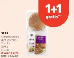 Spar Spar Cheeseburgers met Ketchup aanbieding