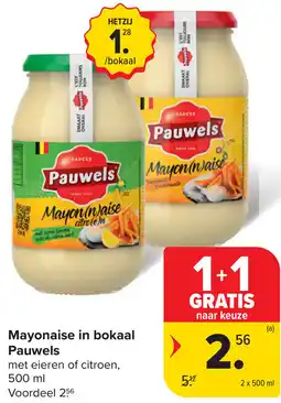 Carrefour Mayonaise in bokaal Pauwels aanbieding