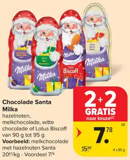 Carrefour Chocolade Santa Milka aanbieding
