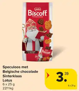 Carrefour Speculoos met Belgische chocolade Sinterklaas Lotus aanbieding